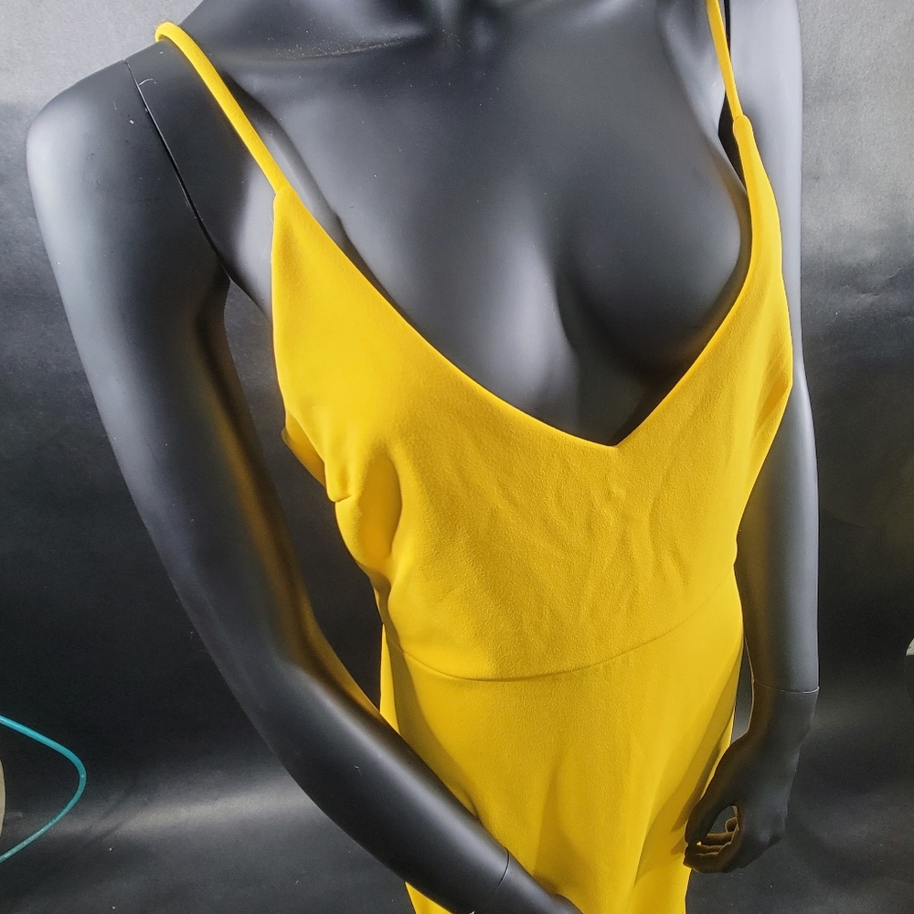 Canary yellow formal Spaghetti strap dress